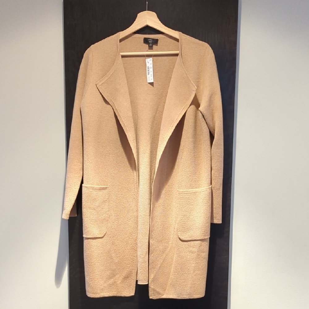 NWT J. Crew Tan Cardigan Sweater Long Open-Front